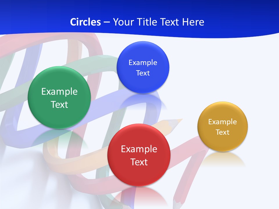 A 3D Image Of A Spiral Of Colored Pencils PowerPoint Template