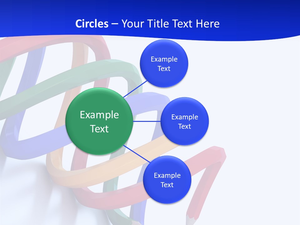A 3D Image Of A Spiral Of Colored Pencils PowerPoint Template