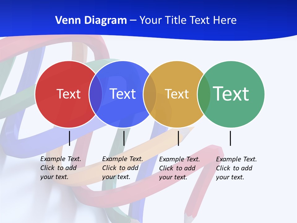 A 3D Image Of A Spiral Of Colored Pencils PowerPoint Template