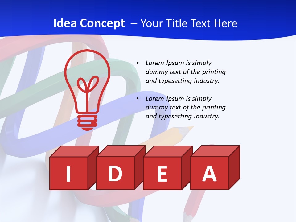 A 3D Image Of A Spiral Of Colored Pencils PowerPoint Template