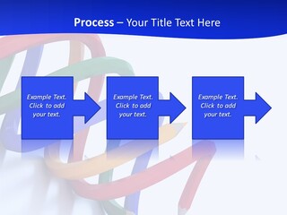 A 3D Image Of A Spiral Of Colored Pencils PowerPoint Template
