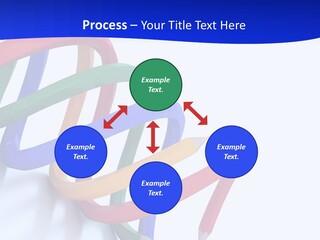 A 3D Image Of A Spiral Of Colored Pencils PowerPoint Template