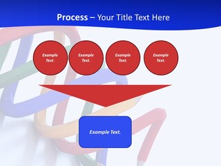 A 3D Image Of A Spiral Of Colored Pencils PowerPoint Template