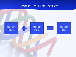 A 3D Image Of A Spiral Of Colored Pencils PowerPoint Template