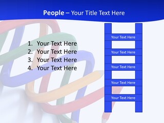 A 3D Image Of A Spiral Of Colored Pencils PowerPoint Template