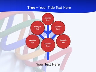 A 3D Image Of A Spiral Of Colored Pencils PowerPoint Template