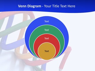 A 3D Image Of A Spiral Of Colored Pencils PowerPoint Template