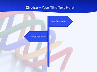 A 3D Image Of A Spiral Of Colored Pencils PowerPoint Template