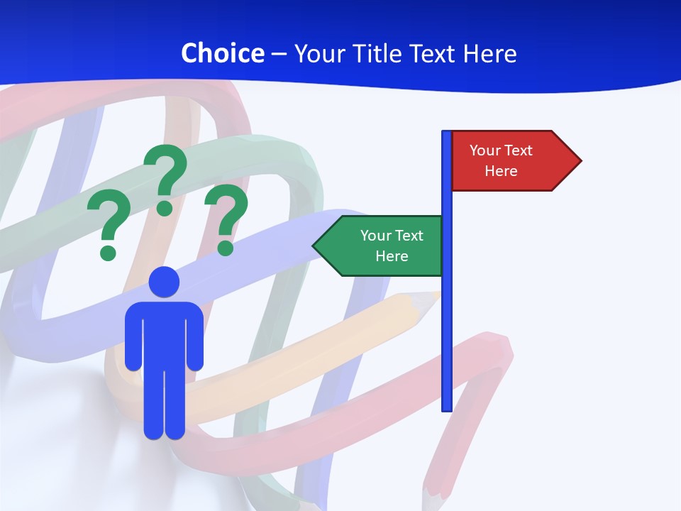 A 3D Image Of A Spiral Of Colored Pencils PowerPoint Template