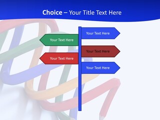 A 3D Image Of A Spiral Of Colored Pencils PowerPoint Template