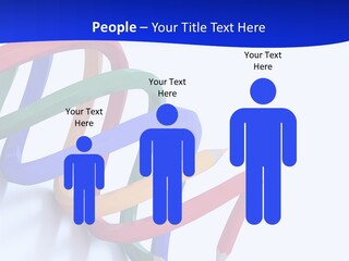 A 3D Image Of A Spiral Of Colored Pencils PowerPoint Template