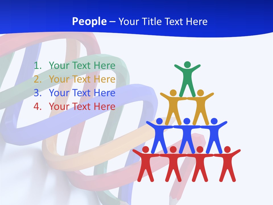 A 3D Image Of A Spiral Of Colored Pencils PowerPoint Template