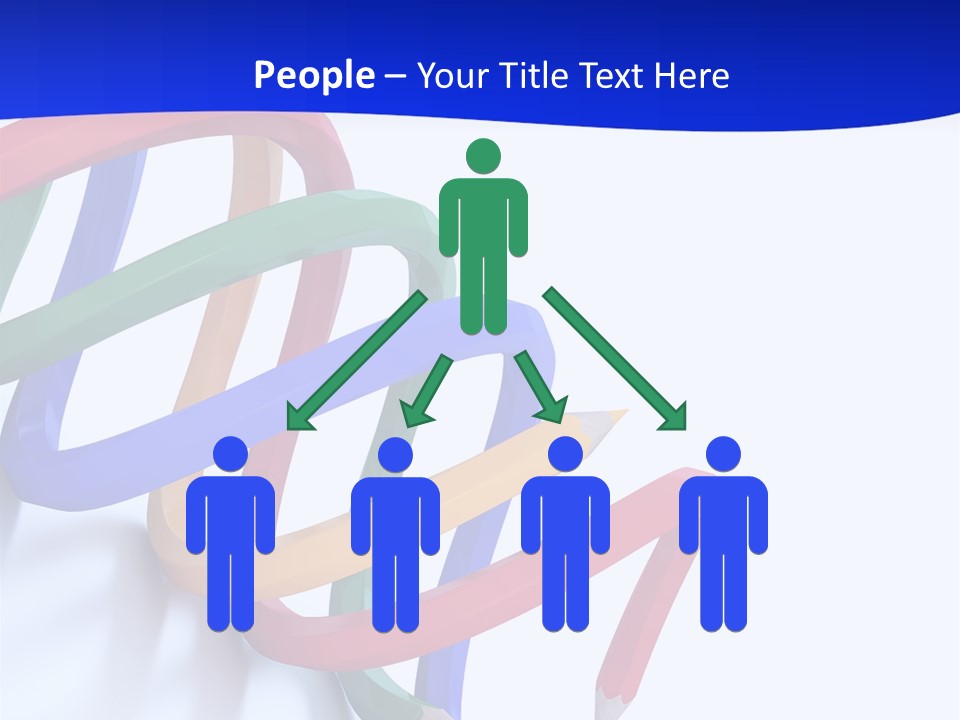 A 3D Image Of A Spiral Of Colored Pencils PowerPoint Template