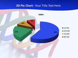 A 3D Image Of A Spiral Of Colored Pencils PowerPoint Template