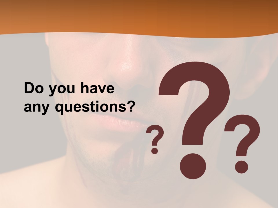 A Man With Blood All Over His Face PowerPoint Template