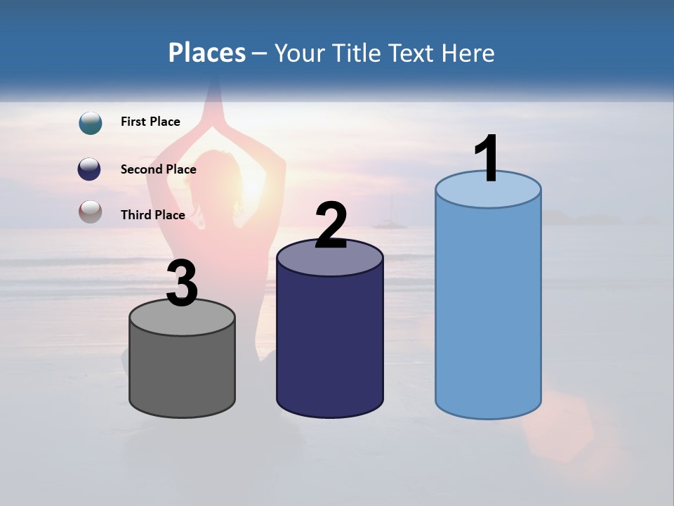 A Woman Doing Yoga On The Beach At Sunset PowerPoint Template