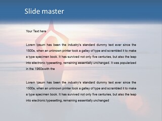 A Woman Doing Yoga On The Beach At Sunset PowerPoint Template