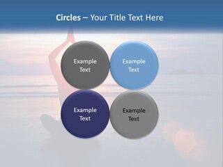 A Woman Doing Yoga On The Beach At Sunset PowerPoint Template