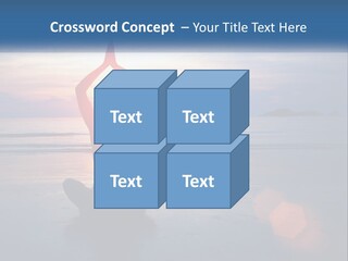 A Woman Doing Yoga On The Beach At Sunset PowerPoint Template