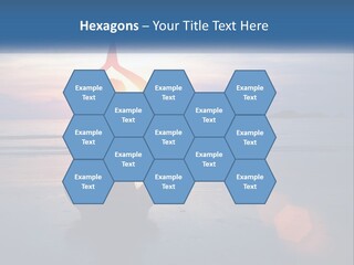 A Woman Doing Yoga On The Beach At Sunset PowerPoint Template