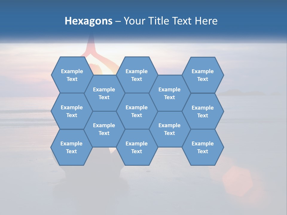 A Woman Doing Yoga On The Beach At Sunset PowerPoint Template