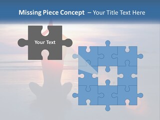 A Woman Doing Yoga On The Beach At Sunset PowerPoint Template
