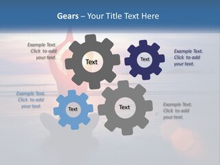 A Woman Doing Yoga On The Beach At Sunset PowerPoint Template