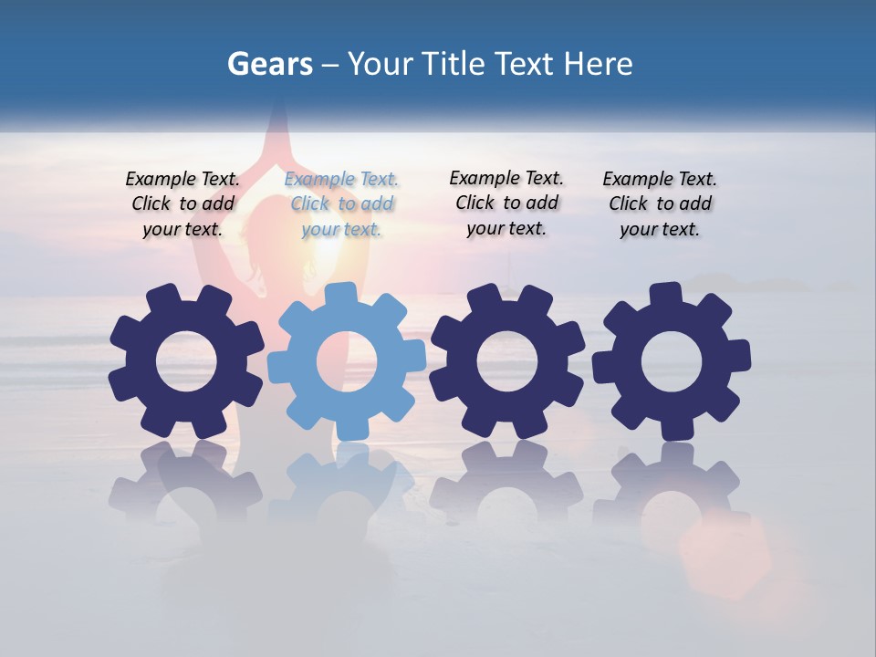 A Woman Doing Yoga On The Beach At Sunset PowerPoint Template