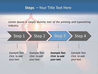 A Woman Doing Yoga On The Beach At Sunset PowerPoint Template