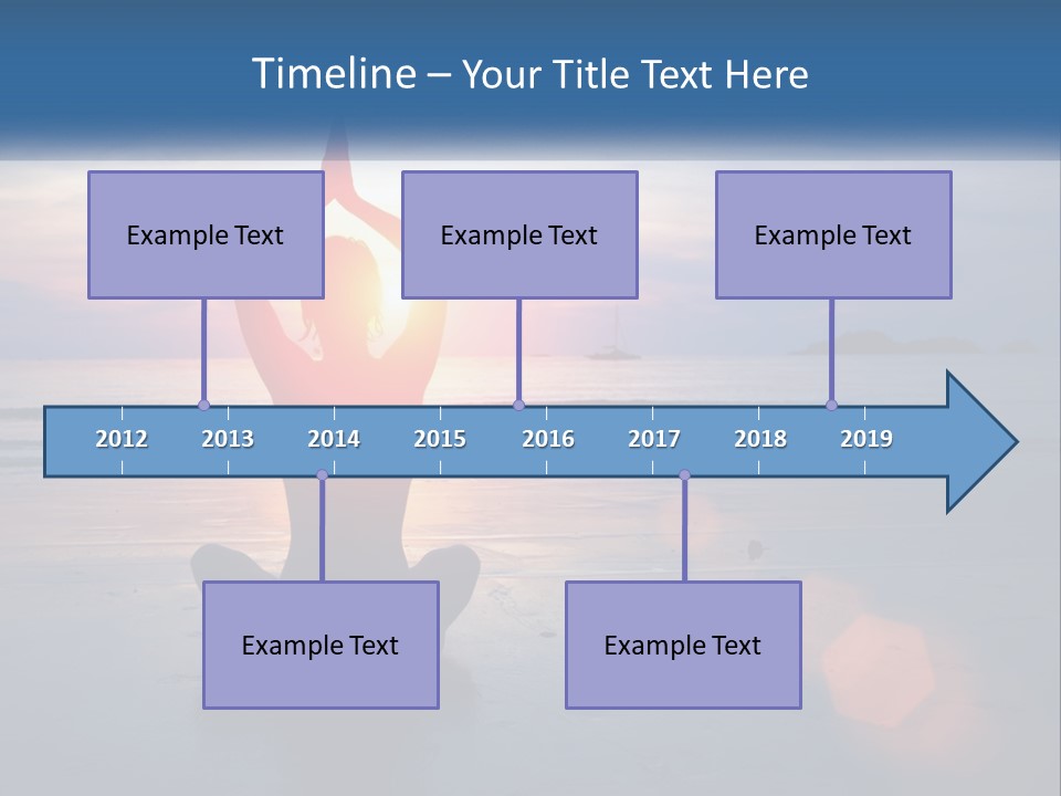 A Woman Doing Yoga On The Beach At Sunset PowerPoint Template