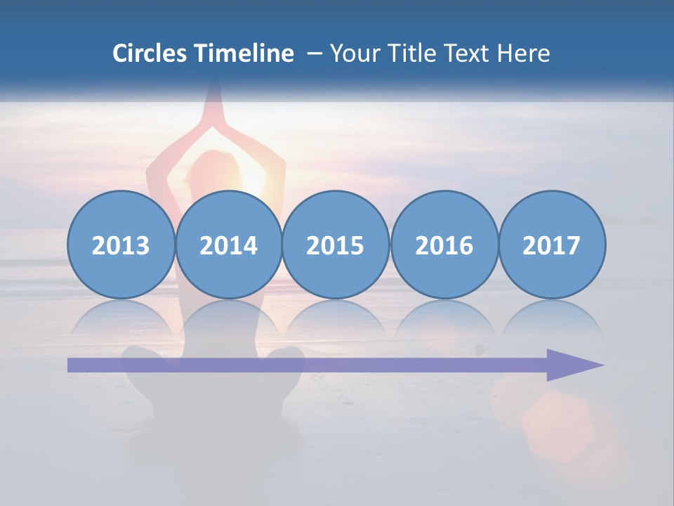 A Woman Doing Yoga On The Beach At Sunset PowerPoint Template