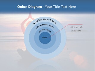 A Woman Doing Yoga On The Beach At Sunset PowerPoint Template