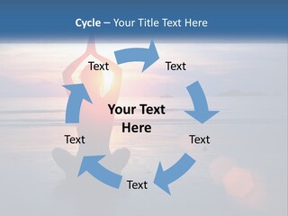 A Woman Doing Yoga On The Beach At Sunset PowerPoint Template