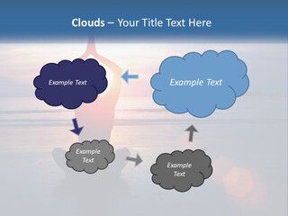 A Woman Doing Yoga On The Beach At Sunset PowerPoint Template