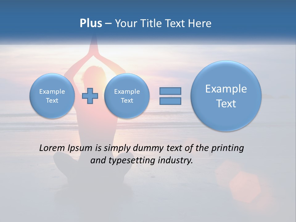 A Woman Doing Yoga On The Beach At Sunset PowerPoint Template