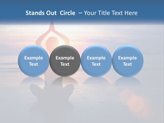 A Woman Doing Yoga On The Beach At Sunset PowerPoint Template