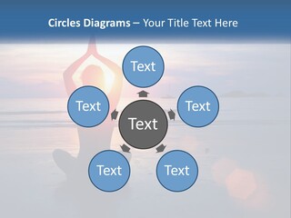 A Woman Doing Yoga On The Beach At Sunset PowerPoint Template