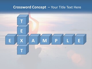 A Woman Doing Yoga On The Beach At Sunset PowerPoint Template