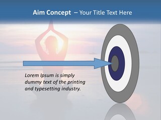 A Woman Doing Yoga On The Beach At Sunset PowerPoint Template