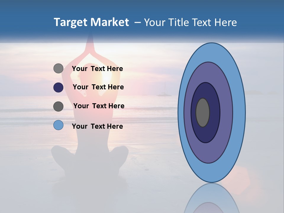 A Woman Doing Yoga On The Beach At Sunset PowerPoint Template