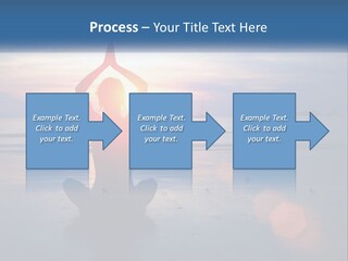 A Woman Doing Yoga On The Beach At Sunset PowerPoint Template