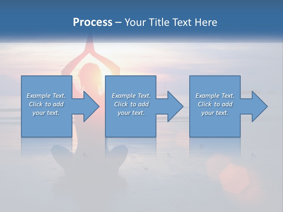 A Woman Doing Yoga On The Beach At Sunset PowerPoint Template
