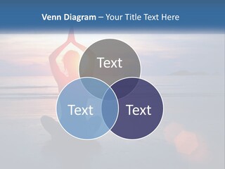 A Woman Doing Yoga On The Beach At Sunset PowerPoint Template