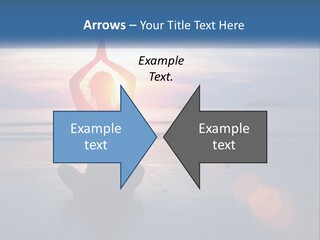 A Woman Doing Yoga On The Beach At Sunset PowerPoint Template