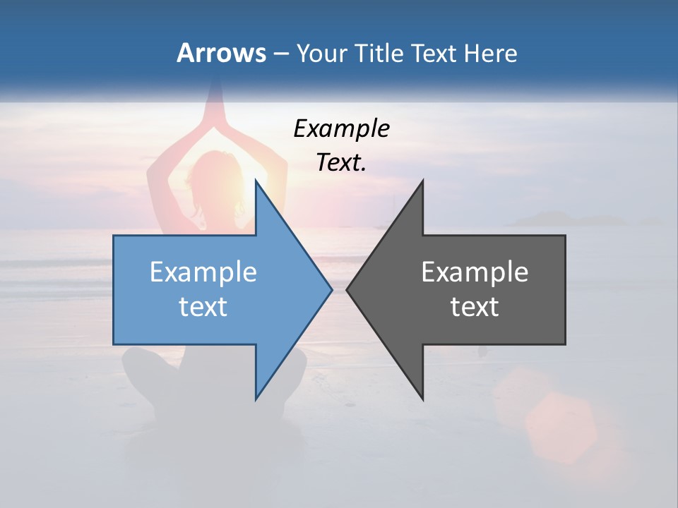 A Woman Doing Yoga On The Beach At Sunset PowerPoint Template