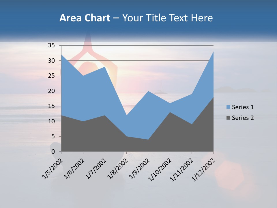 A Woman Doing Yoga On The Beach At Sunset PowerPoint Template