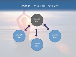 A Woman Doing Yoga On The Beach At Sunset PowerPoint Template