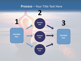 A Woman Doing Yoga On The Beach At Sunset PowerPoint Template