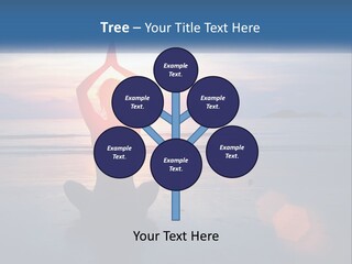 A Woman Doing Yoga On The Beach At Sunset PowerPoint Template