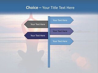 A Woman Doing Yoga On The Beach At Sunset PowerPoint Template